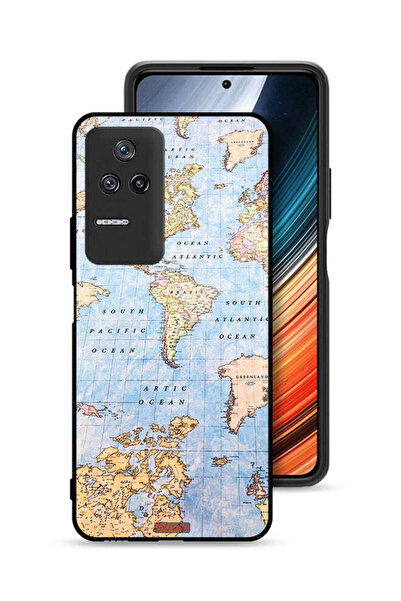 Tolwak Xiaomi Poco F4 Protective Case Cover World Map