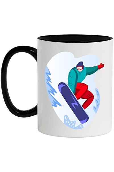 INOVATIX Cana alba personalizata, Zapada, Sport, Iarna, Snowboard, cu Maner N...