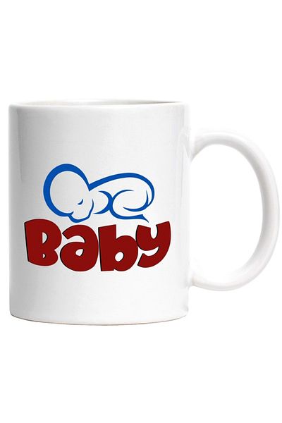 INOVATIX Personalized white mug, a baby and the word Baby - take care of the little one, INOVATIX®. 330ml