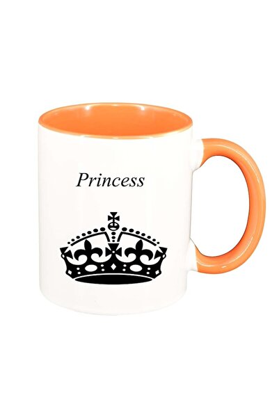 INOVATIX Cana alba personalizata, Princess, interior portocaliu, D914, INOVAT...