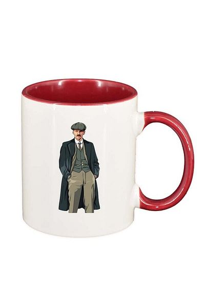 INOVATIX Personalized white mug, Peaky Blinders, dark red interior, D1307, INOVATIX®. 330ml