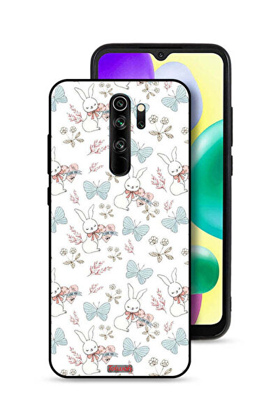 Tolwak غطاء حماية لهاتف شاومي ريدمي نوت 8 برو بطبعة أرنب وفراشات