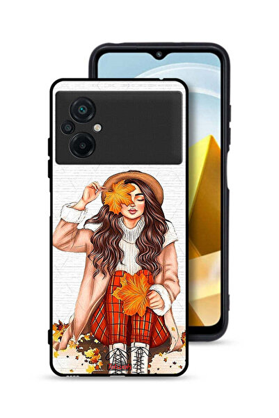 Tolwak Xiaomi Poco M5 4G Protective Case Cover Holding Autumn Leaves Art