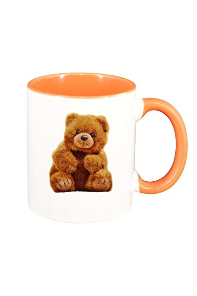 INOVATIX Cana alba personalizata, Teddy, interior portocaliu, D236, INOVATIX®. 330ml