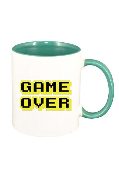 INOVATIX Cană albă personalizată, Gamer, Game Over, interior verde, D1376, IN...