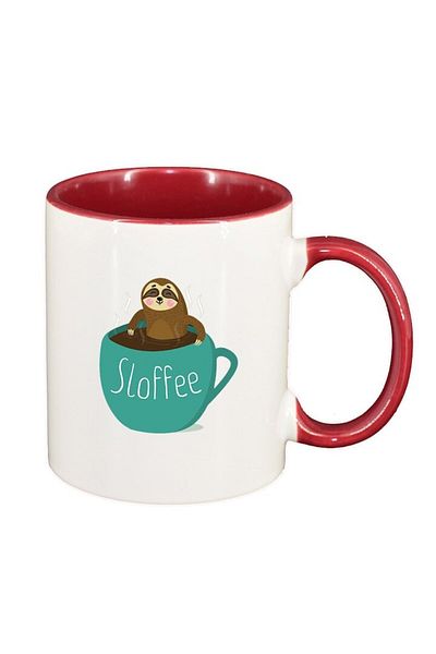 INOVATIX Personalized white mug, Sloffe, dark red interior, D1477, INOVATIX®. 330ml