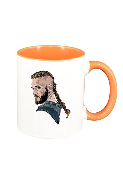 INOVATIX Cana alba personalizata, Vikingii, interior portocaliu, D1435, INOVA...