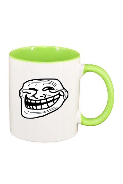 INOVATIX Personalized white mug, Troll, light green interior, D179, INOVATIX®. 330ml