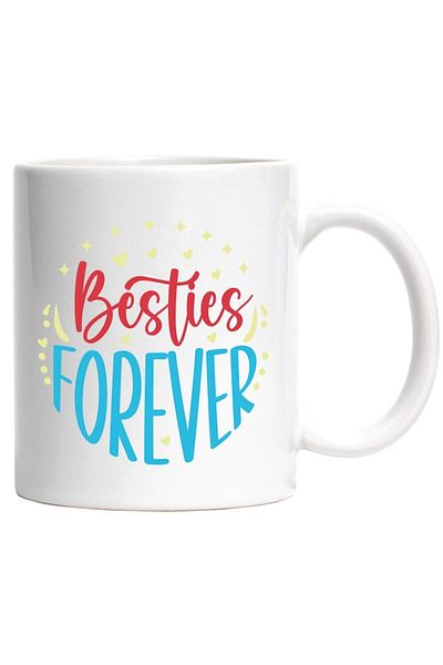 INOVATIX Personalized white mug, for best friends for life - hearts, INOVATIX®. 330ml