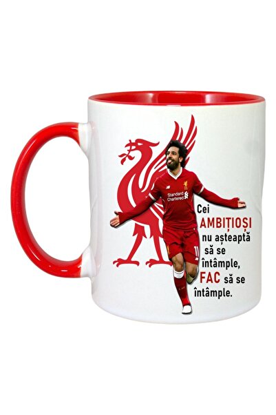 INOVATIX Cana Alba Personalizata, Salah Ambitie, Maner Si Interior Rosu, ®. 330ml