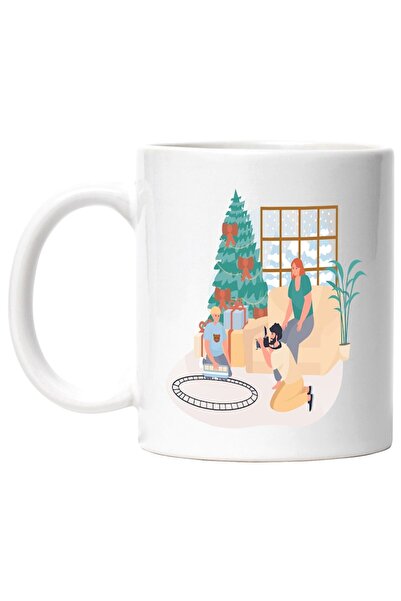 INOVATIX Cana alba personalizata, Iarna, Craciun, Tren, Brad, Familie, INOVAT...