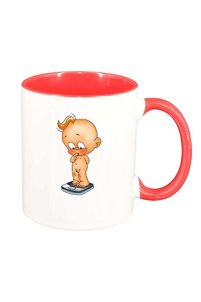 INOVATIX Personalized white mug, Baby, red interior, D268, INOVATIX®. 330ml