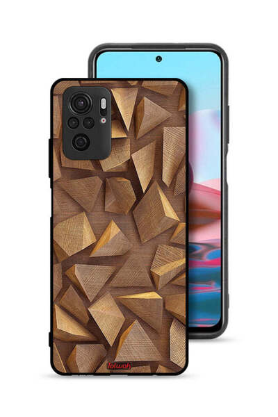 Tolwak Xiaomi Redmi Note 10S Protective Case Cover Wood Pieces Art