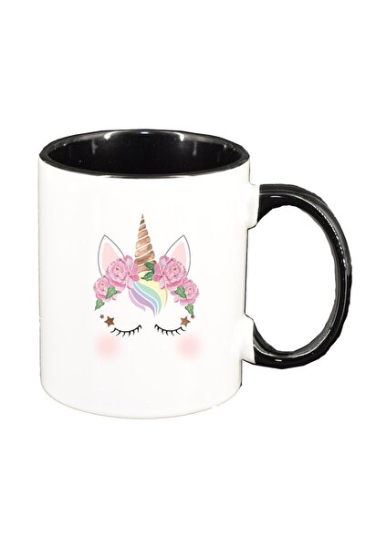 INOVATIX Cana alba personalizata, Unicorn, interior negru, D1431, INOVATIX®. ...