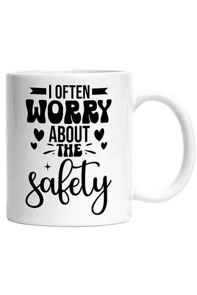 INOVATIX Personalized white mug, heart for those who worry about safety, INOVATIX®. 330ml