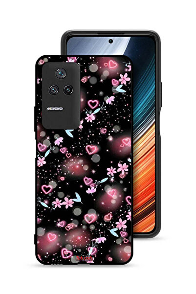 Tolwak غطاء حماية لهاتف شاومي ريدمي K40S بنقشة قلوب وأزهار صغيرة