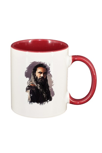 INOVATIX Cana alba personalizata, Vikingii, interior rosu-inchis, D1436, INOV...