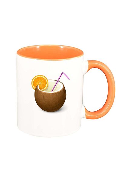 INOVATIX Cana alba personalizata, Coctail, interior portocaliu, D359, INOVATIX®. 330ml