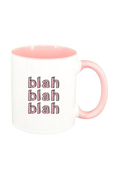 INOVATIX Personalized white mug, Blah Blah Blah, pink interior, D1476, INOVATIX®. 330ml