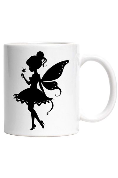 INOVATIX Personalized white mug, a fairy holding a magic wand in her hand, INOVATIX®. 330ml