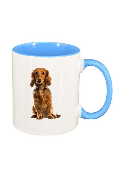INOVATIX Personalized white mug, Dog, blue interior, D200, INOVATIX®. 330ml