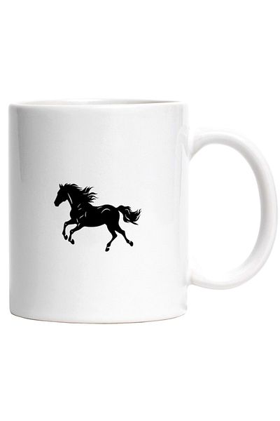 INOVATIX Personalized white mug, a horse running briskly, INOVATIX®. 330ml