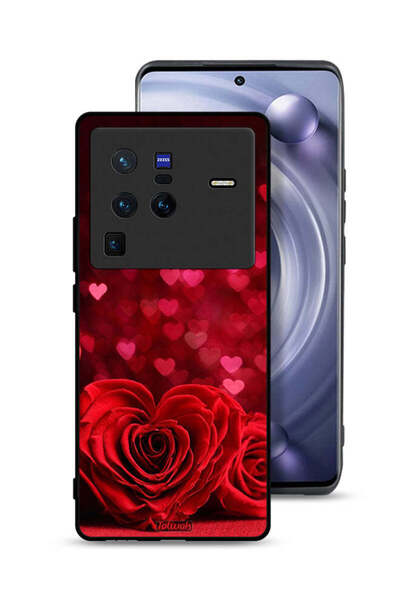 Tolwak غطاء حماية Vivo X80 Pro بتصميم زهور على شكل قلب وفن تجريدي