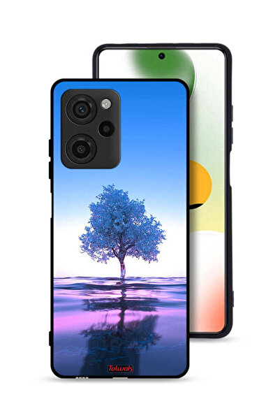 Tolwak غطاء حماية لهاتف شاومي بوكو X5 برو، شجرة نيون، انعكاس مائي، فن رقمي