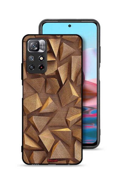 Tolwak غطاء حماية لهاتف شاومي ريدمي نوت 11 4G، قطع فنية خشبية