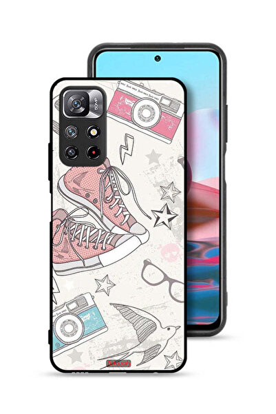 Tolwak غطاء حماية لهاتف شاومي ريدمي نوت 11S من القماش بتصميم حذاء وفن كاميرا