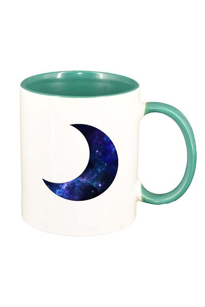 INOVATIX Personalized white mug, Luna, green interior, D283, INOVATIX®. 330ml