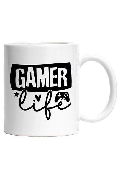 INOVATIX Personalized white mug, English inscription Gamer life - passionate gamer life, INOVATIX®. 330ml
