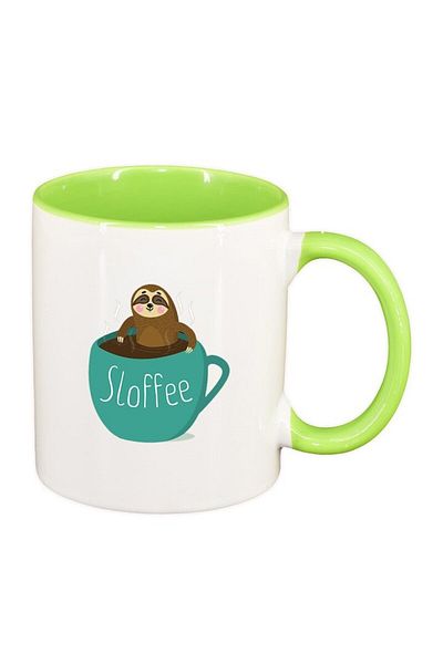 INOVATIX Personalized white mug, Sloffe, light green interior, D1477, INOVATIX®. 330ml