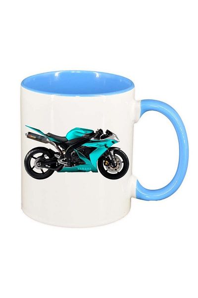 INOVATIX Cana alba personalizata, Motor, interior albastru, D59, INOVATIX®. 330ml