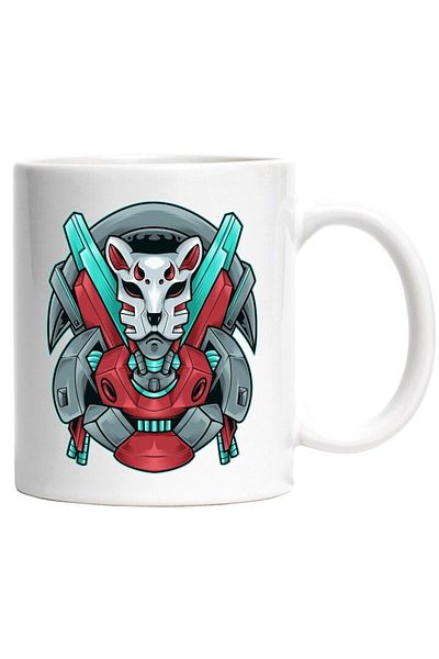 INOVATIX Personalized white mug, Mask, Robot, Cyberpunk, Sci Fi, Japanese, INOVATIX®. 330ml