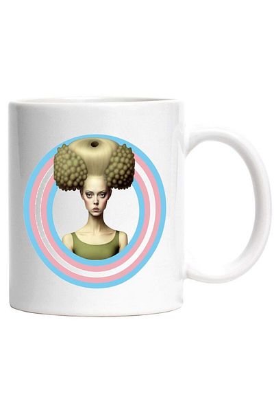 INOVATIX Personalized white mug, Woman, Abstract, Artistic, Sci-Fi, Geometric, Fashion, INOVATIX®. 330ml