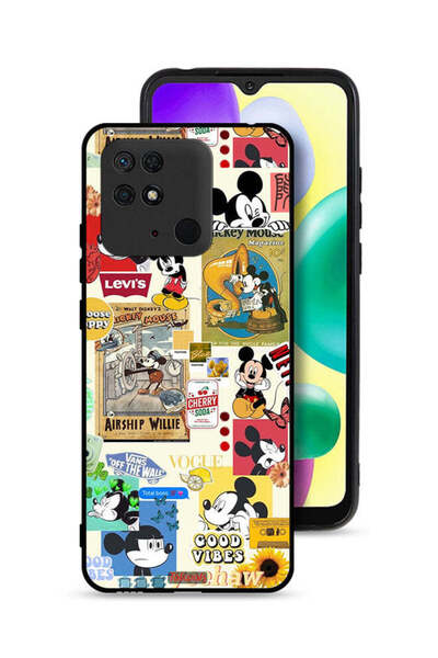 Tolwak Xiaomi Redmi 10C Protective Case Cover Chose Happy And Stickers