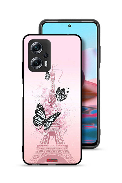 Tolwak غطاء حماية لهاتف شاومي ريدمي نوت 11T برو 5G بنقشة فراشات على برج إيفل