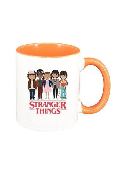 INOVATIX Εξατομικευμένη λευκή κούπα, Stranger Things, πορτοκαλί εσωτερικό, D1...