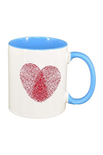 INOVATIX Cana alba personalizata, Love, interior albastru, D403, INOVATIX®. 3...