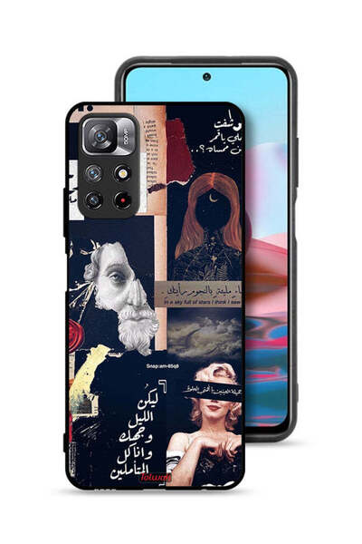 Tolwak غطاء حماية لهاتف شاومي ريدمي نوت 11 4G بعبارات عربية ووجوه مقطوعة