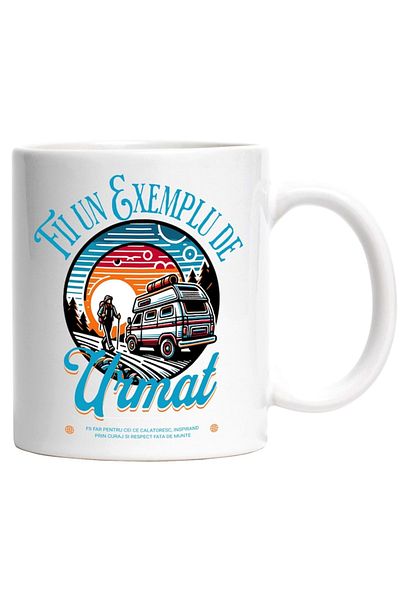 INOVATIX Personalized white mug, Be a Role Model - Hiking, Caravan Travel, INOVATIX®. 330ml