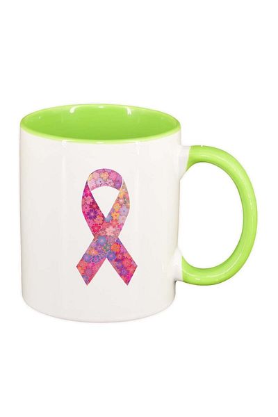 INOVATIX Cana alba personalizata, FLowery Bow, interior verde deschis, D1006, INOVATIX®. 330ml