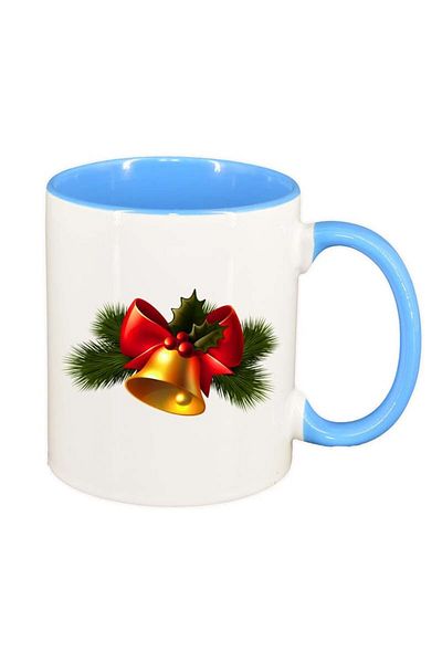 INOVATIX Personalized white mug, Christmas, blue interior, D169, INOVATIX®. 330ml