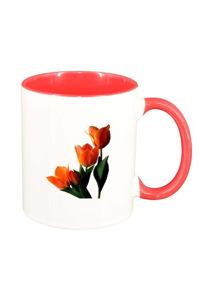 INOVATIX Cana alba personalizata, Tulip, interior rosu, D361, INOVATIX®. 330ml