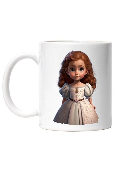 INOVATIX Personalized white mug, Little Girl, Bow, Dress, Princess, INOVATIX®. 330ml