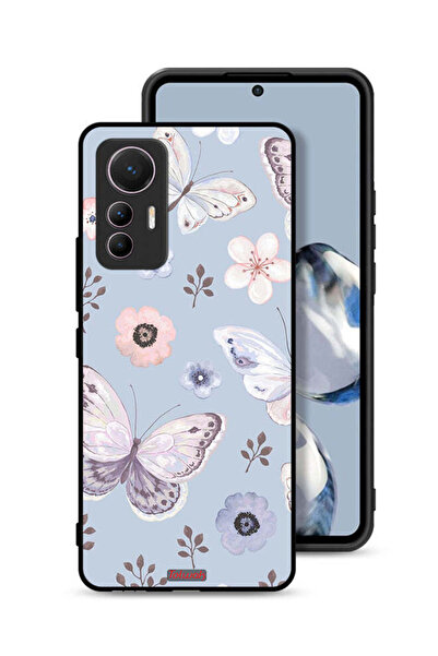 Tolwak غطاء حماية لهاتف شاومي 12 لايت بنقشة فراشات وزهور