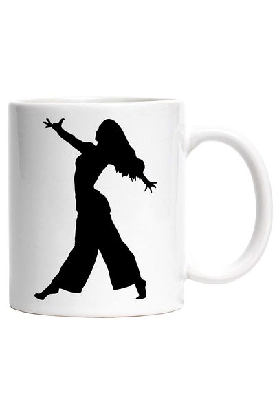 INOVATIX Personalized white mug, a woman dancing - joy rhythm movement, INOVATIX®. 330ml