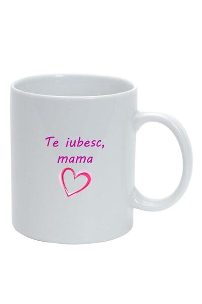 INOVATIX Cana alba personalizata, Te iubesc..., alb, D1023, INOVATIX®. 330ml