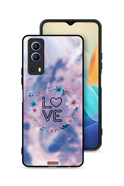 Tolwak غطاء حماية لهاتف Vivo Y72 5G برسومات زهور الحب وخاتم فني